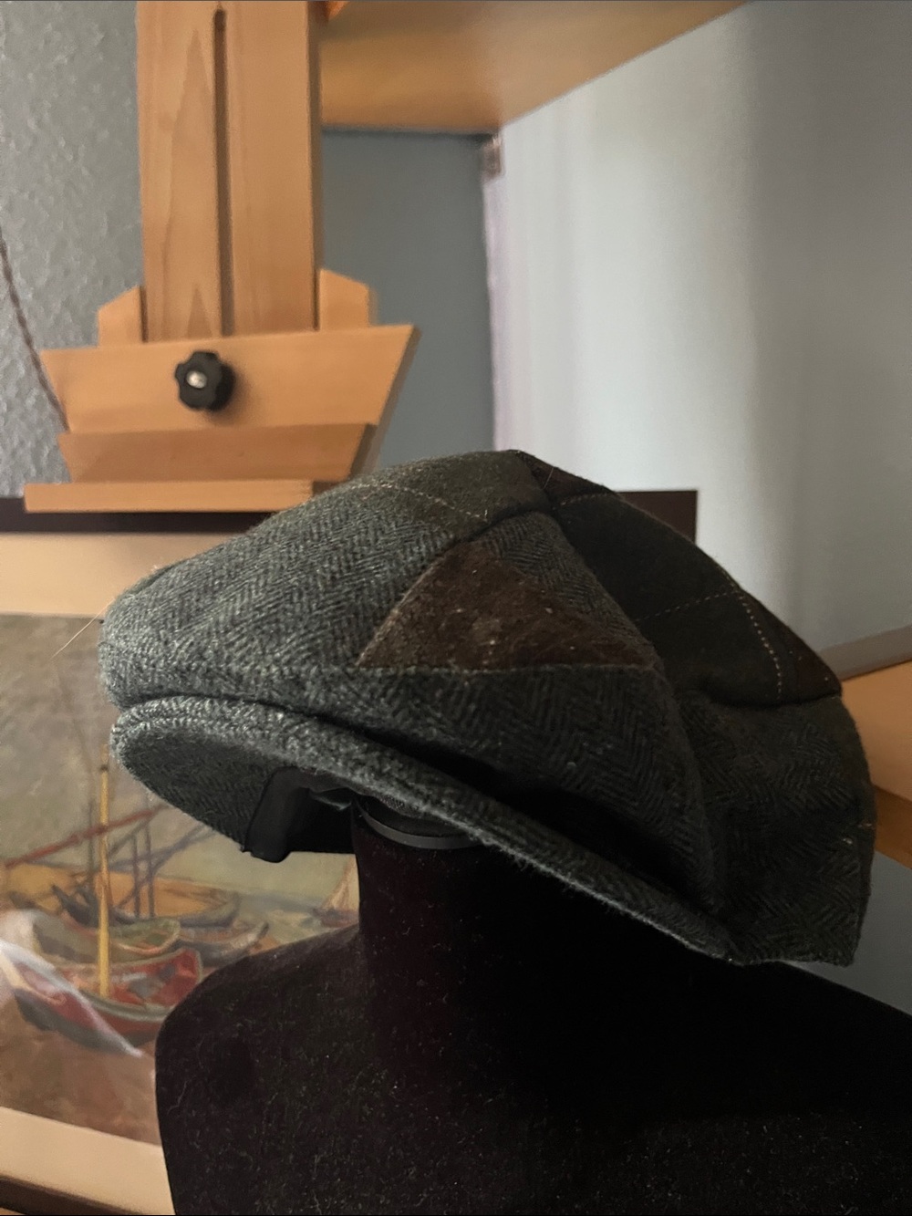 Gray Herringbone Newsboy Cap - Classic Men's Hat from Ireland